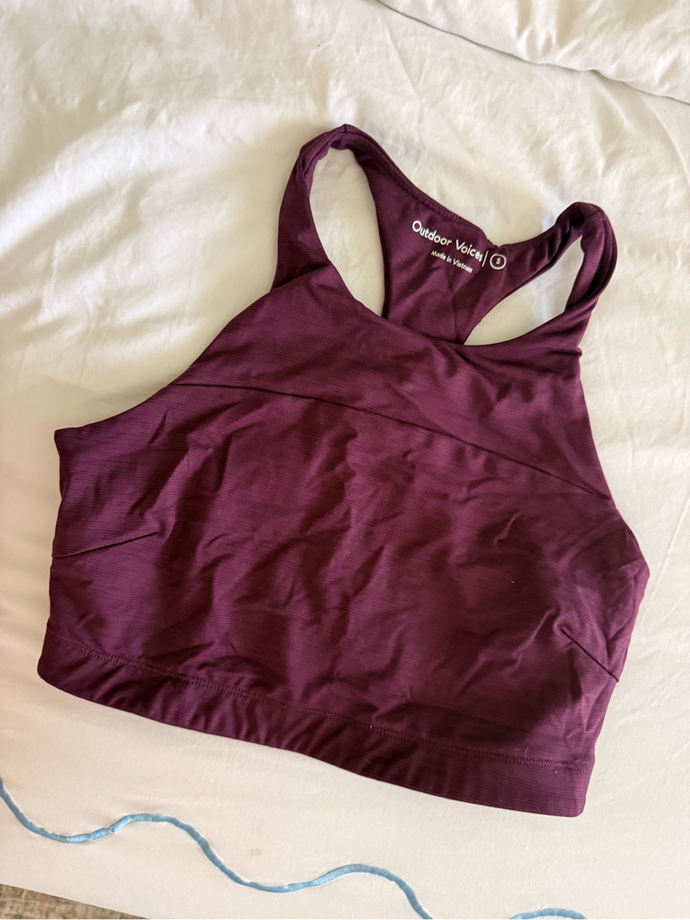 Outdoor Voices Deep Plum High-Neck Racerback Sports Bra